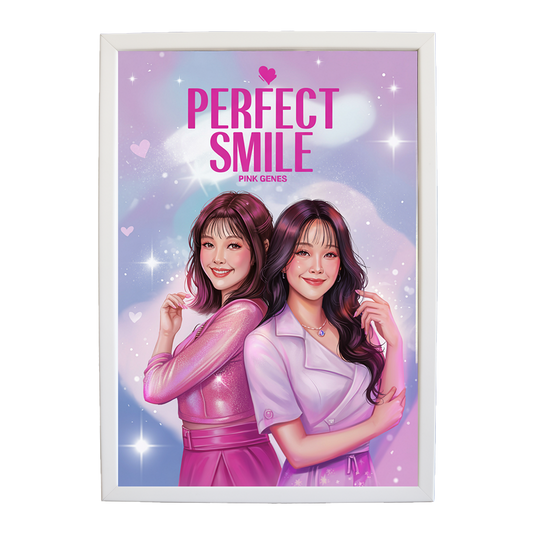 Pink Genes – Music Poster – wall art print – Perfect Smile – k-pop, dance-pop and electronic female duo – Music Stag