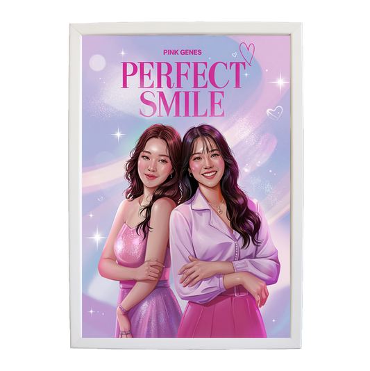 Pink Genes – Vintage Music Poster – wall art print – Perfect Smile – k-pop, dance-pop and electronic female duo – Music Stag