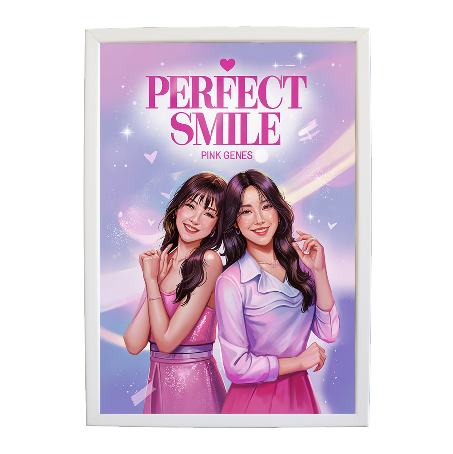 Pink Genes – Abstract Music Art – wall art print – Perfect Smile – k-pop, dance-pop and electronic female duo – Music Stag