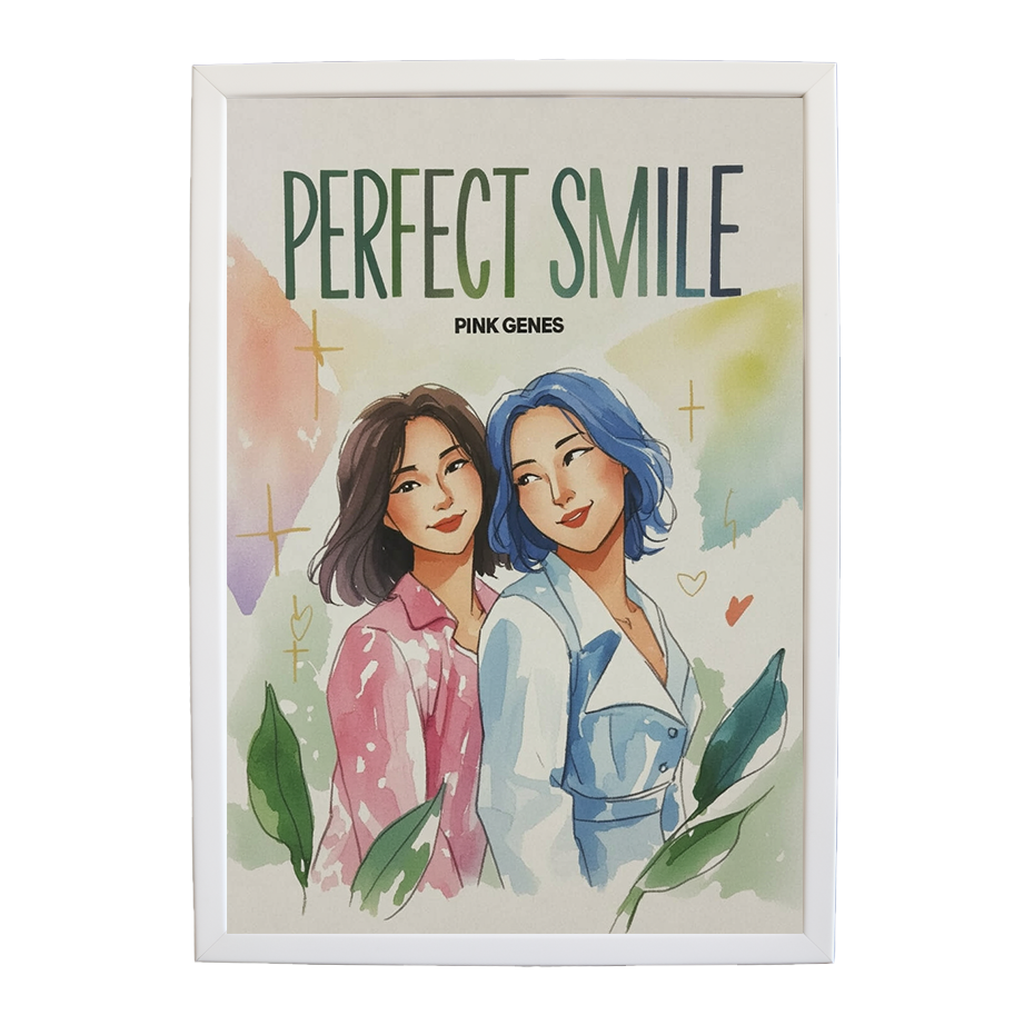 Pink Genes – Contemporary Music Wall Art – wall art print – Perfect Smile – k-pop, dance-pop and electronic female duo – Music Stag