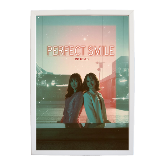Pink Genes – Modern Music Poster – wall art print – Perfect Smile – k-pop, dance-pop and electronic female duo – Music Stag