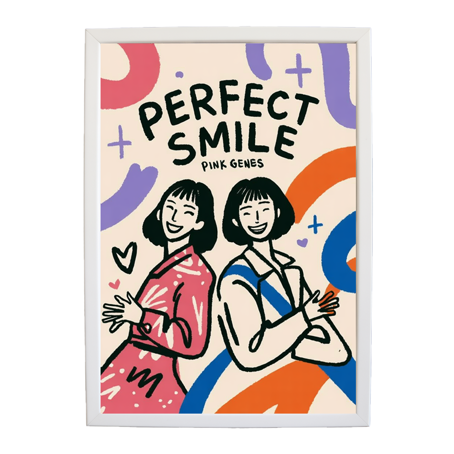 Pink Genes – Expressive Music Print – wall art print – Perfect Smile – k-pop, dance-pop and electronic female duo – Music Stag