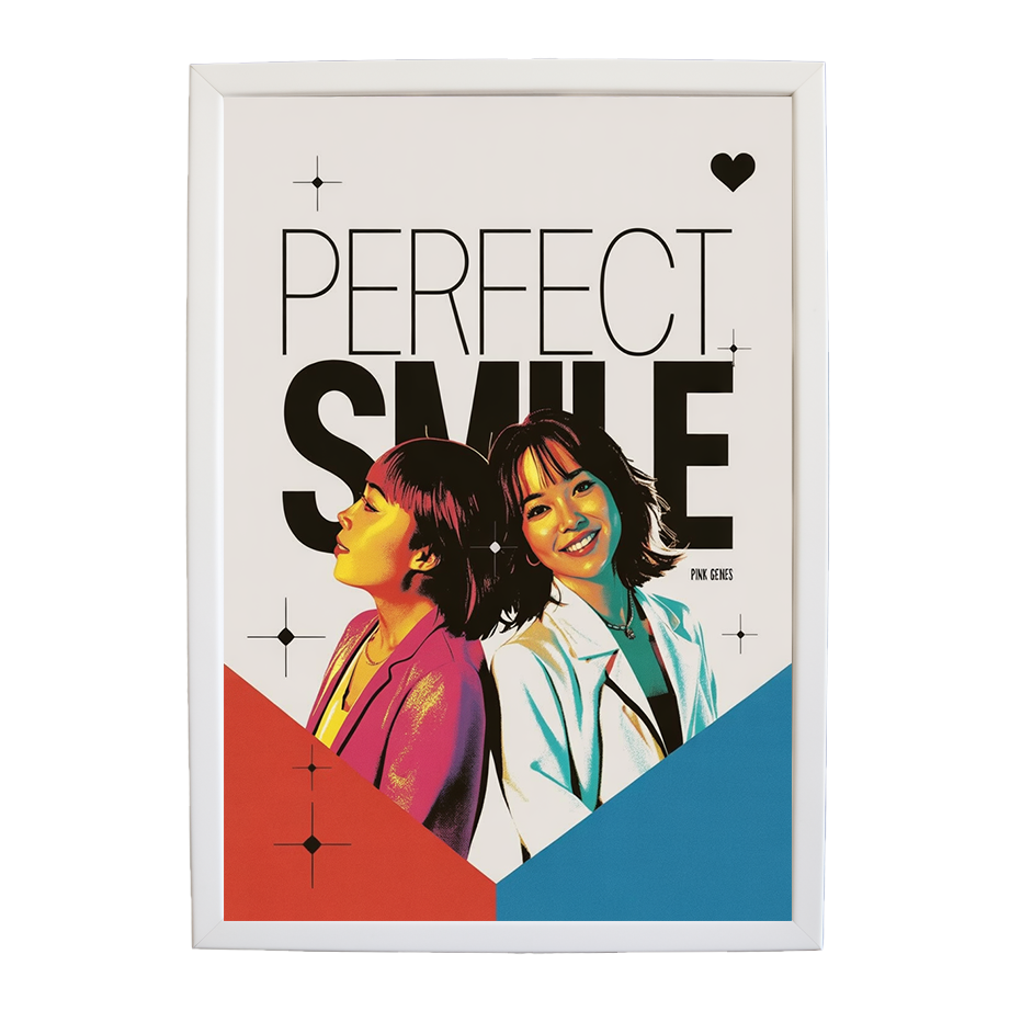 Pink Genes – Music Album Poster – wall art print – Perfect Smile – k-pop, dance-pop and electronic female duo – Music Stag