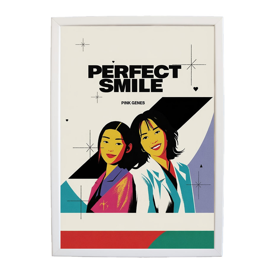 Pink Genes – Music Theme Poster – wall art print – Perfect Smile – k-pop, dance-pop and electronic female duo – Music Stag