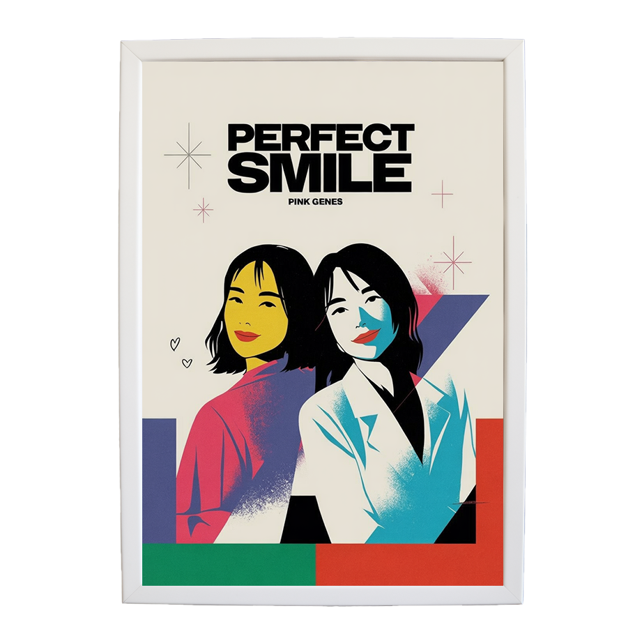 Pink Genes – Lyric Wall Art Print – wall art print – Perfect Smile – k-pop, dance-pop and electronic female duo – Music Stag