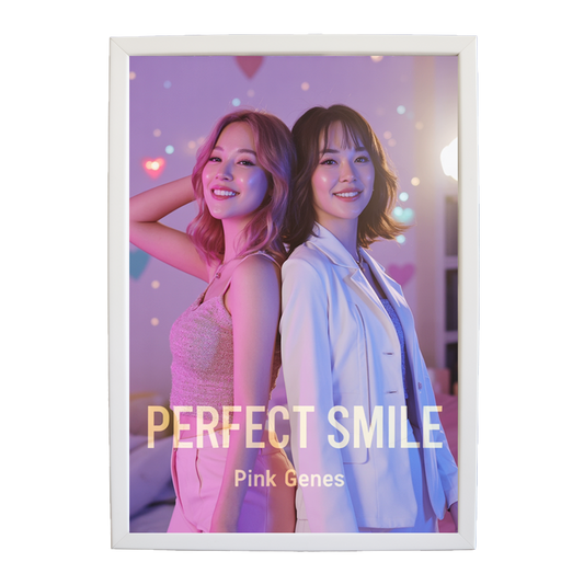 Pink Genes – Music Theme Poster – wall art print – Perfect Smile – k-pop, dance-pop and electronic female duo – Music Stag