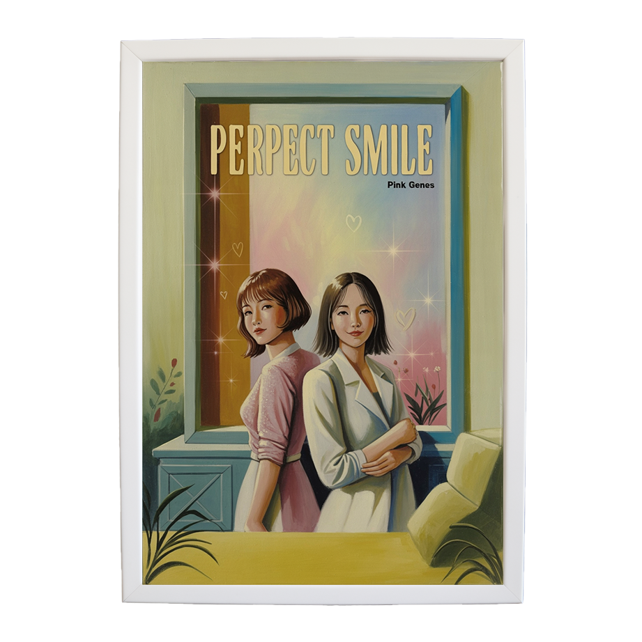 Pink Genes – Music Theme Poster – wall art print – Perfect Smile – k-pop, dance-pop and electronic female duo – Music Stag