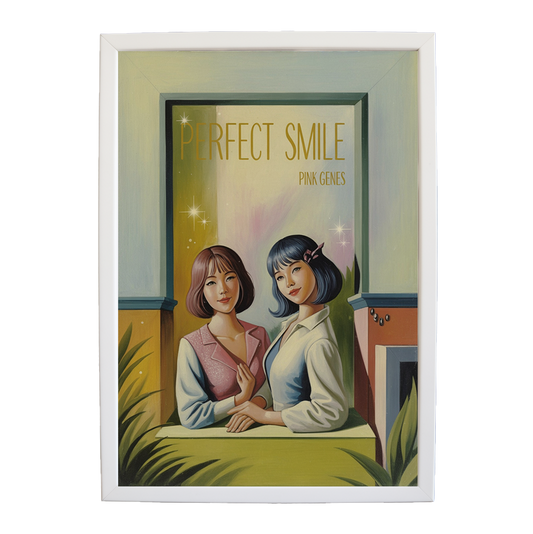 Pink Genes – Retro Music Print – wall art print – Perfect Smile – k-pop, dance-pop and electronic female duo – Music Stag