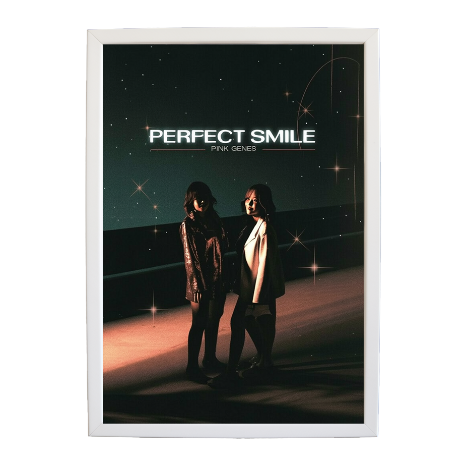 Pink Genes – Music Poster – wall art print – Perfect Smile – k-pop, dance-pop and electronic female duo – Music Stag