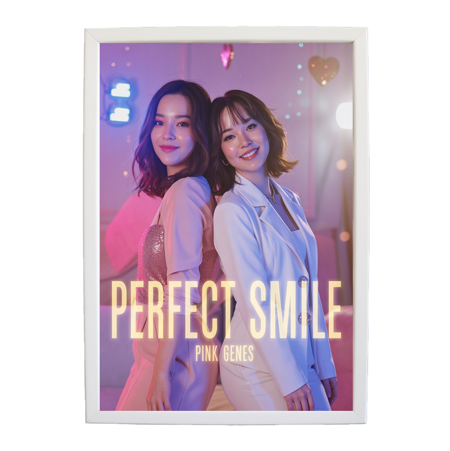 Pink Genes – Creative Music Art Poster – wall art print – Perfect Smile – k-pop, dance-pop and electronic female duo – Music Stag