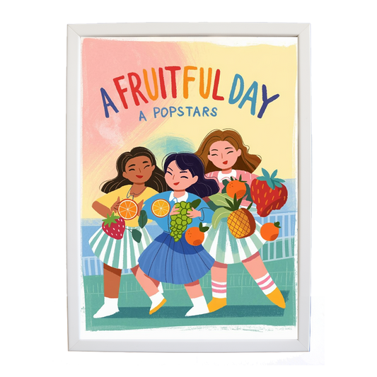 Popstars – Abstract Music Art – wall art print – A Fruitful Day – punchy electronic pop, four piece girl band – Music Stag