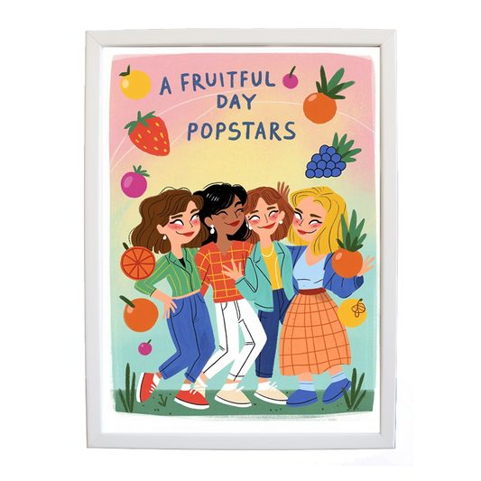 Popstars – Music Wall Print – wall art print – A Fruitful Day – punchy electronic pop, four piece girl band – Music Stag