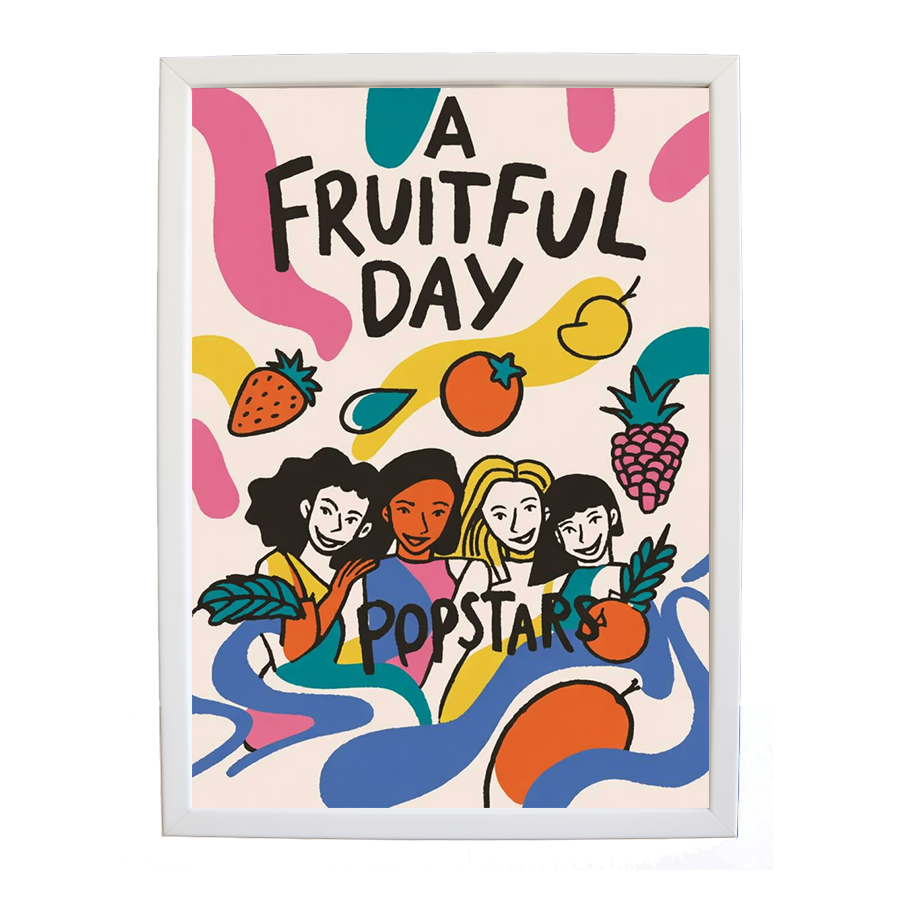 Popstars – Musician Wall Art – wall art print – A Fruitful Day – punchy electronic pop, four piece girl band – Music Stag