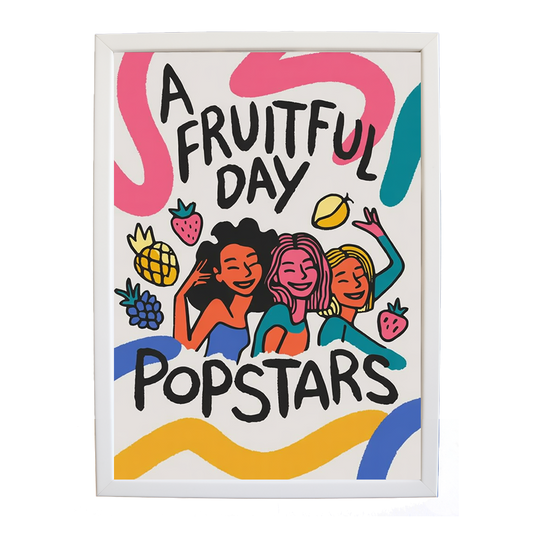 Popstars – Music Artwork for Home – wall art print – A Fruitful Day – punchy electronic pop, four piece girl band – Music Stag