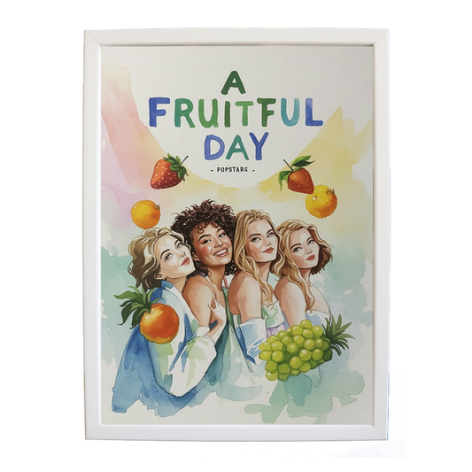 Popstars – Music Inspired Artwork – wall art print – A Fruitful Day – punchy electronic pop, four piece girl band – Music Stag