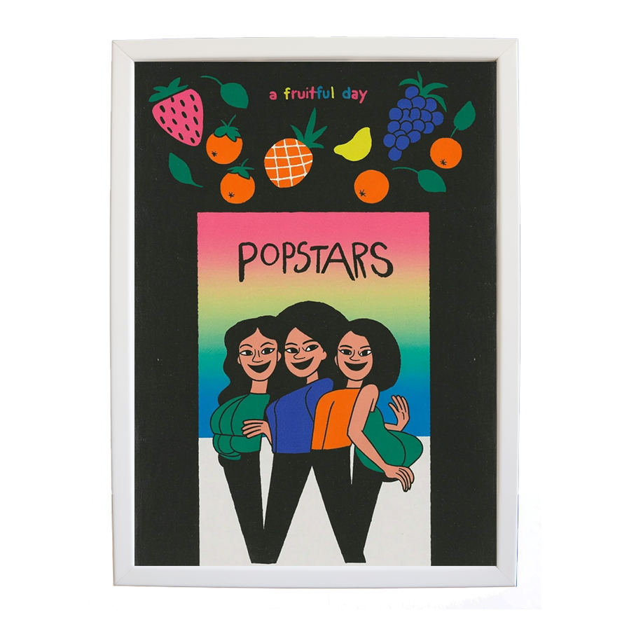 Popstars – Song Wall Art Print – wall art print – A Fruitful Day – punchy electronic pop, four piece girl band – Music Stag