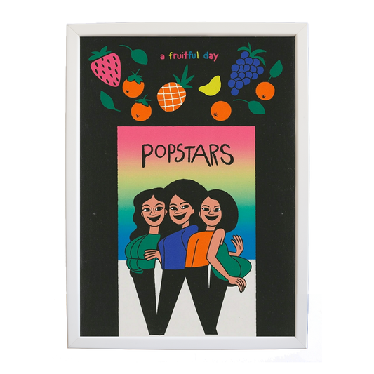 Popstars – Song Wall Art Print – wall art print – A Fruitful Day – punchy electronic pop, four piece girl band – Music Stag