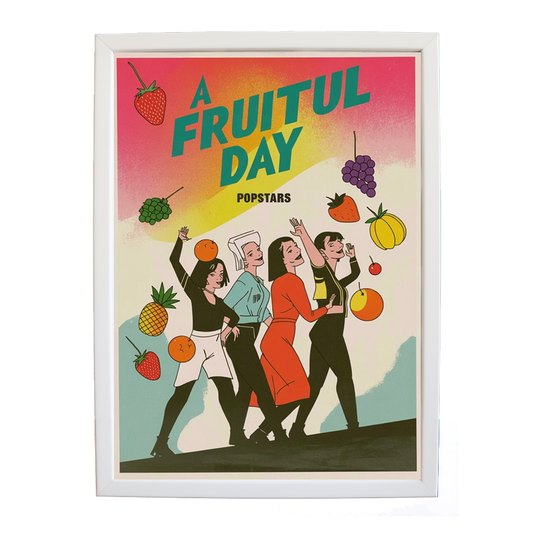 Popstars – Music Photography Poster – wall art print – A Fruitful Day – punchy electronic pop, four piece girl band – Music Stag