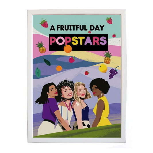 Popstars – Modern Wall Art for Music Lovers – wall art print – A Fruitful Day – punchy electronic pop, four piece girl band – Music Stag