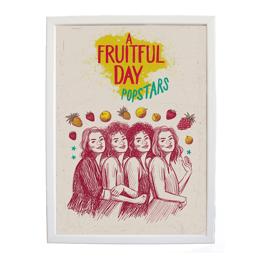 Popstars – Home Music Decor Print – wall art print – A Fruitful Day – punchy electronic pop, four piece girl band – Music Stag