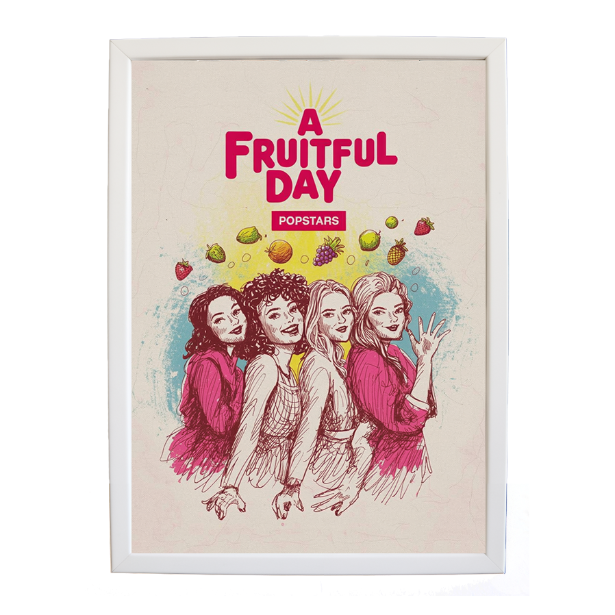 Popstars – Classic Music Poster – wall art print – A Fruitful Day – punchy electronic pop, four piece girl band – Music Stag
