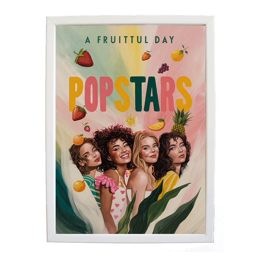 Popstars – Album Art Print – wall art print – A Fruitful Day – punchy electronic pop, four piece girl band – Music Stag