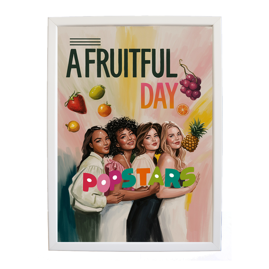 Popstars – Music Album Poster – wall art print – A Fruitful Day – punchy electronic pop, four piece girl band – Music Stag