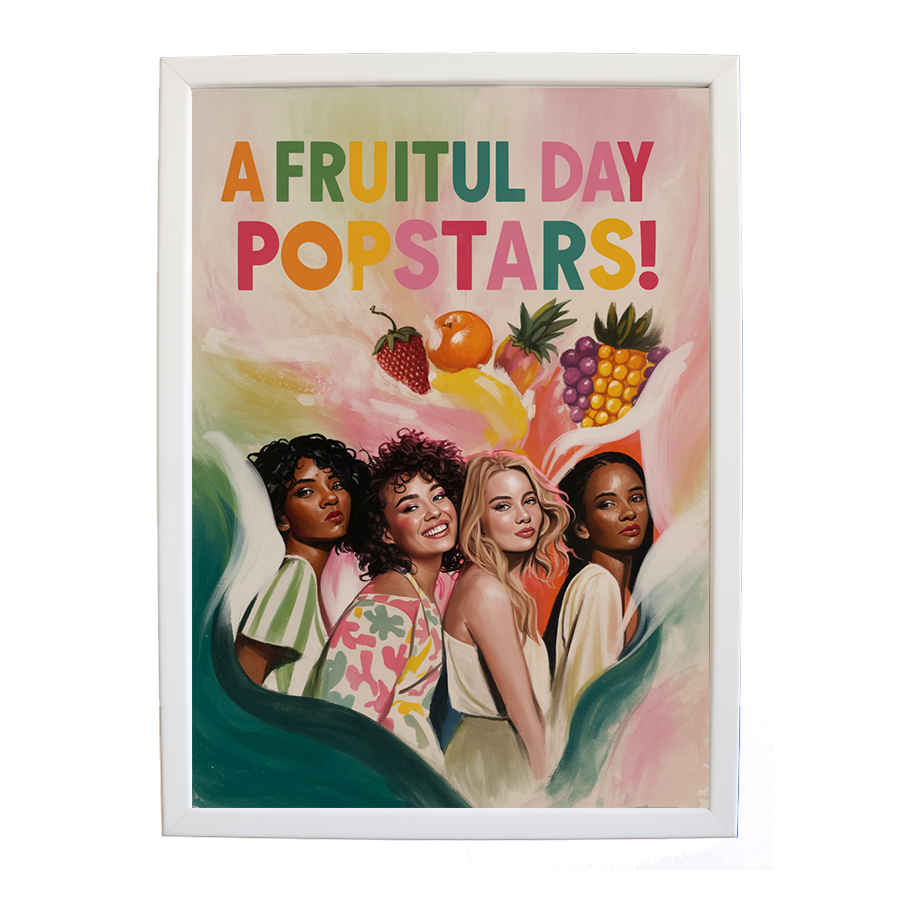 Popstars – Music Album Poster – wall art print – A Fruitful Day – punchy electronic pop, four piece girl band – Music Stag