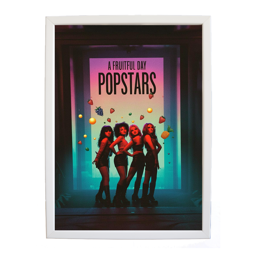 Popstars – Music Art Poster – wall art print – A Fruitful Day – punchy electronic pop, four piece girl band – Music Stag