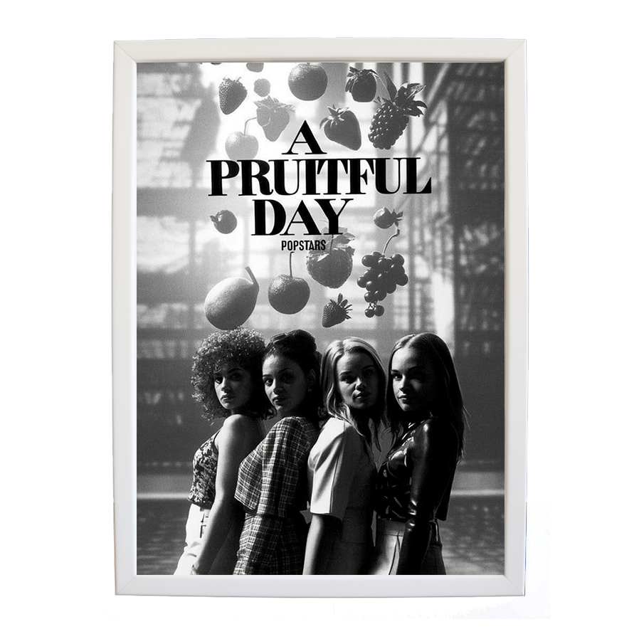 Popstars – Modern Wall Art for Music Lovers – wall art print – A Fruitful Day – punchy electronic pop, four piece girl band – Music Stag