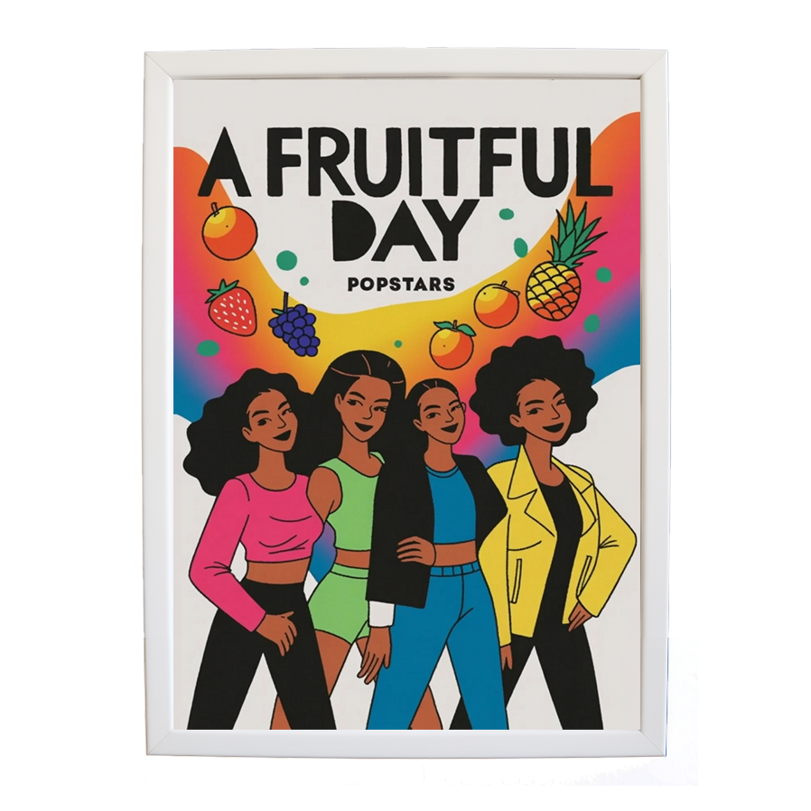 Popstars – Inspirational Music Quote Art – wall art print – A Fruitful Day – punchy electronic pop, four piece girl band – Music Stag