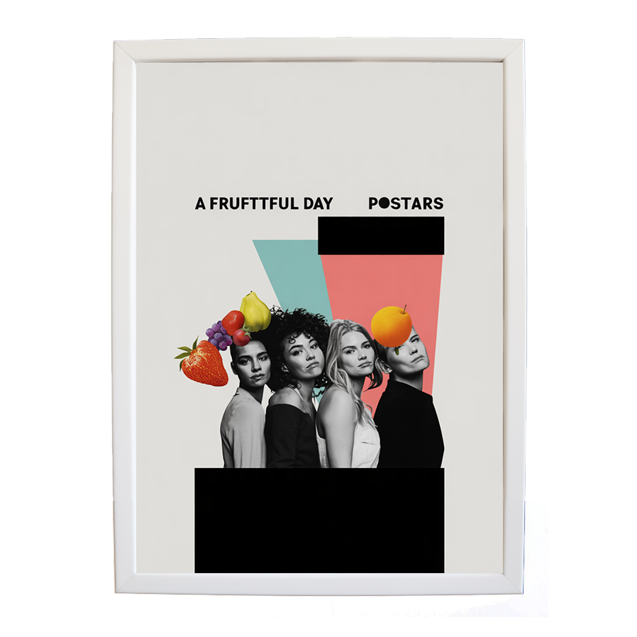 Popstars – Modern Music Poster – wall art print – A Fruitful Day – punchy electronic pop, four piece girl band – Music Stag