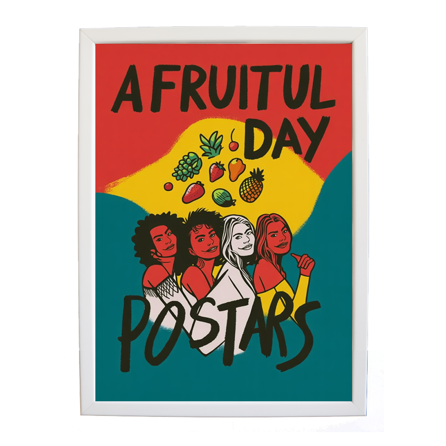 Popstars – Music Theme Poster – wall art print – A Fruitful Day – punchy electronic pop, four piece girl band – Music Stag