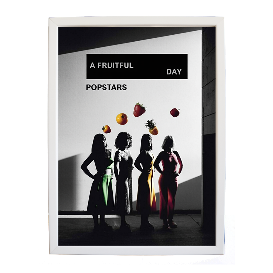 Popstars – Song Wall Art Print – wall art print – A Fruitful Day – punchy electronic pop, four piece girl band – Music Stag