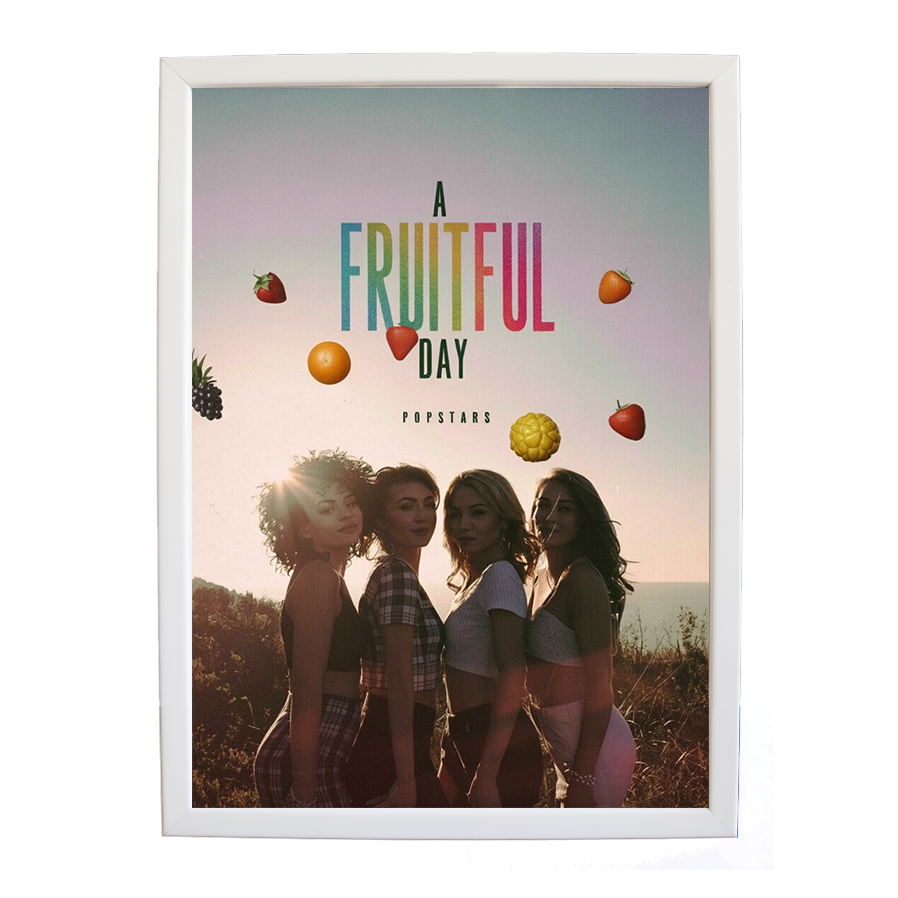 Popstars – Music Poster – wall art print – A Fruitful Day – punchy electronic pop, four piece girl band – Music Stag