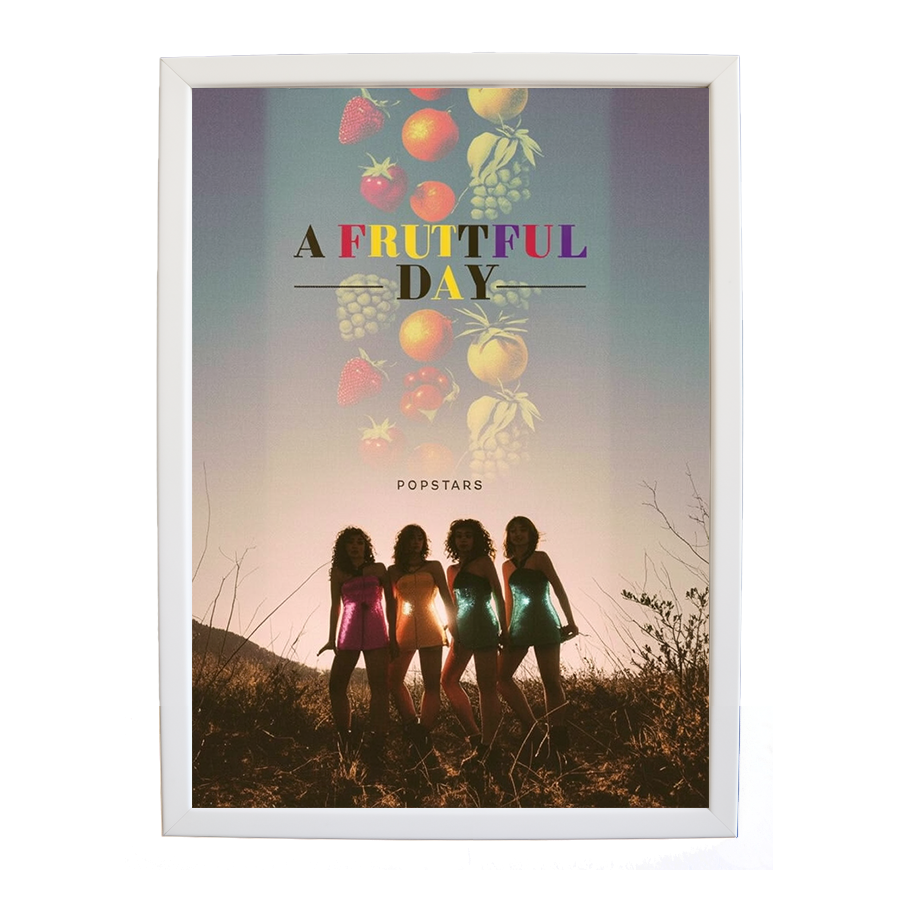 Popstars – Art Music Print – wall art print – A Fruitful Day – punchy electronic pop, four piece girl band – Music Stag
