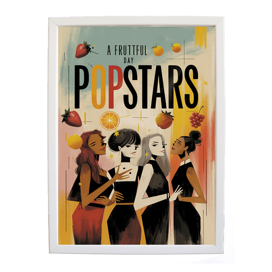 Popstars – Music Art Print – wall art print – A Fruitful Day – punchy electronic pop, four piece girl band – Music Stag