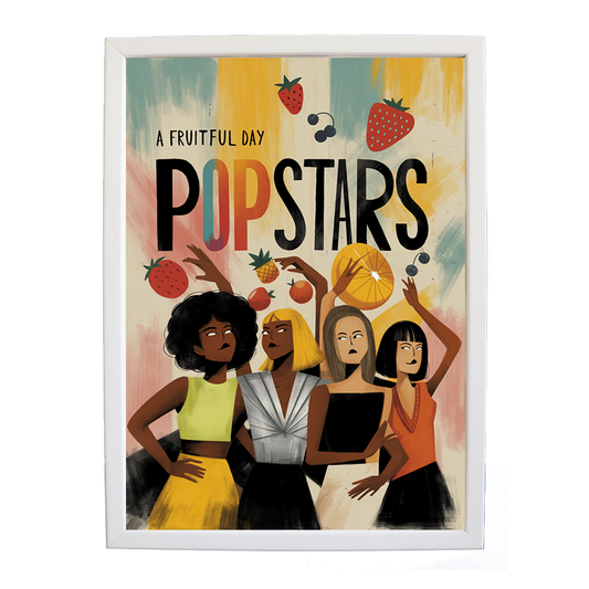Popstars – Abstract Music Art – wall art print – A Fruitful Day – punchy electronic pop, four piece girl band – Music Stag