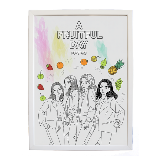 Popstars – Sound Inspired Wall Print – wall art print – A Fruitful Day – punchy electronic pop, four piece girl band – Music Stag