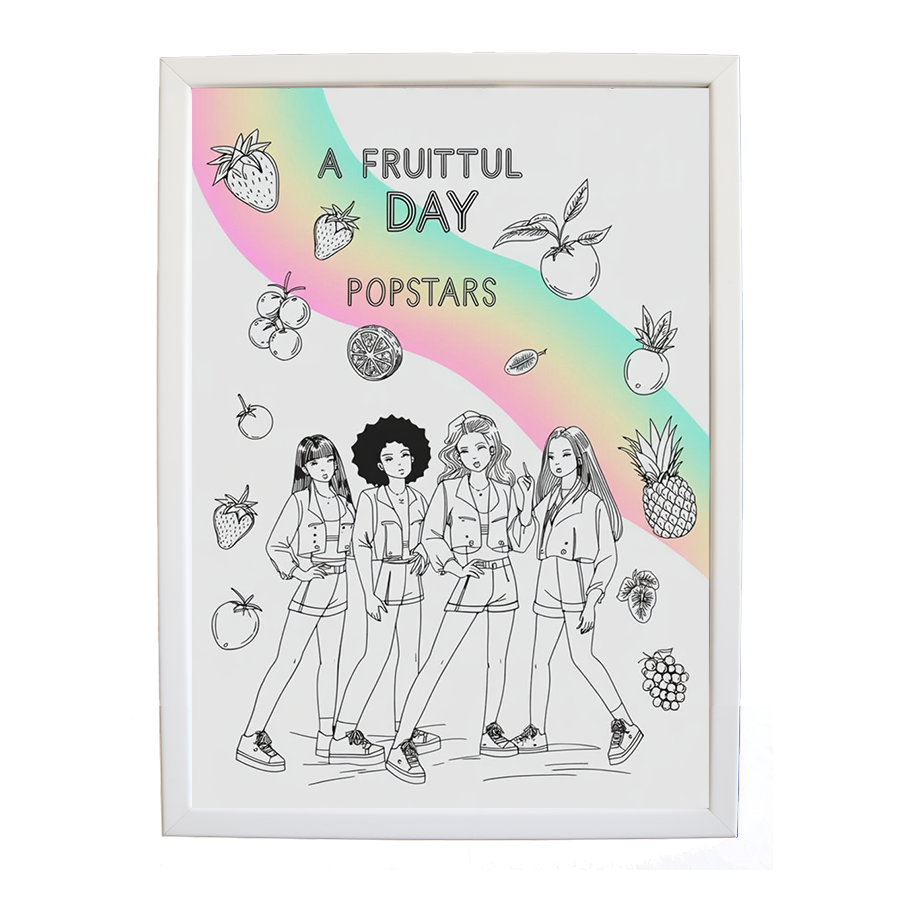 Popstars – Emotive Music Art – wall art print – A Fruitful Day – punchy electronic pop, four piece girl band – Music Stag