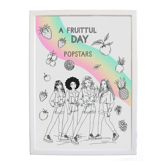Popstars – Emotive Music Art – wall art print – A Fruitful Day – punchy electronic pop, four piece girl band – Music Stag