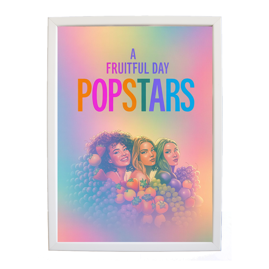 Popstars – Music Artwork for Home – wall art print – A Fruitful Day – punchy electronic pop, four piece girl band – Music Stag