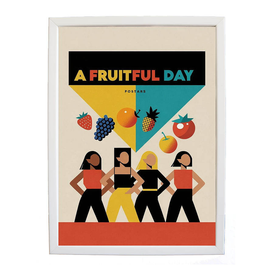 Popstars – Music Album Poster – wall art print – A Fruitful Day – punchy electronic pop, four piece girl band – Music Stag