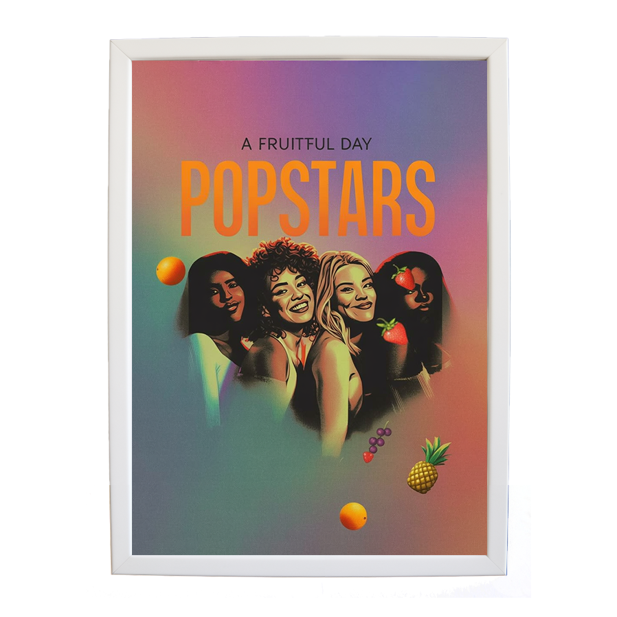 Popstars – Sound Inspired Wall Print – wall art print – A Fruitful Day – punchy electronic pop, four piece girl band – Music Stag