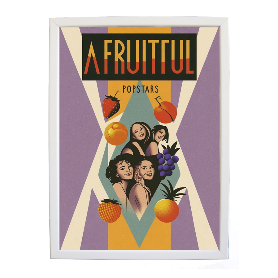 Popstars – Music Wall Art Print – wall art print – A Fruitful Day – punchy electronic pop, four piece girl band – Music Stag