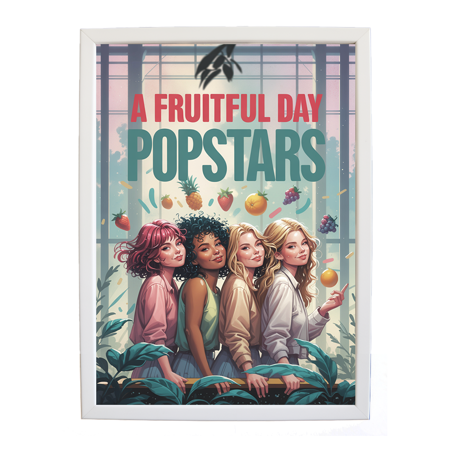 Popstars – Contemporary Music Wall Art – wall art print – A Fruitful Day – punchy electronic pop, four piece girl band – Music Stag