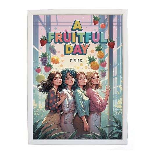 Popstars – Music Lover Wall Print – wall art print – A Fruitful Day – punchy electronic pop, four piece girl band – Music Stag