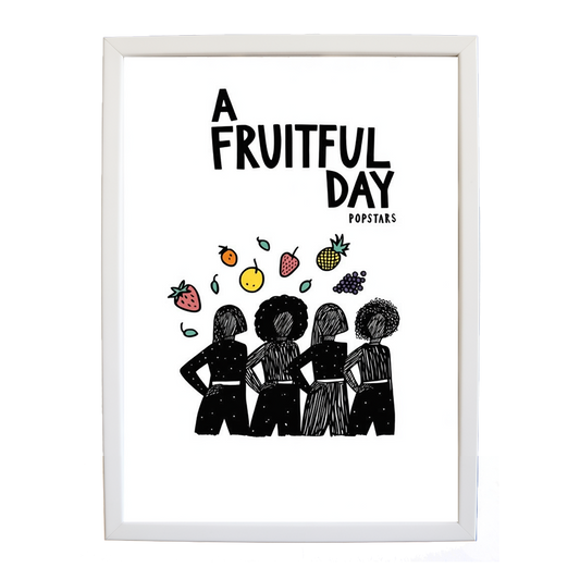 Popstars – Minimalist Music Poster – wall art print – A Fruitful Day – punchy electronic pop, four piece girl band – Music Stag