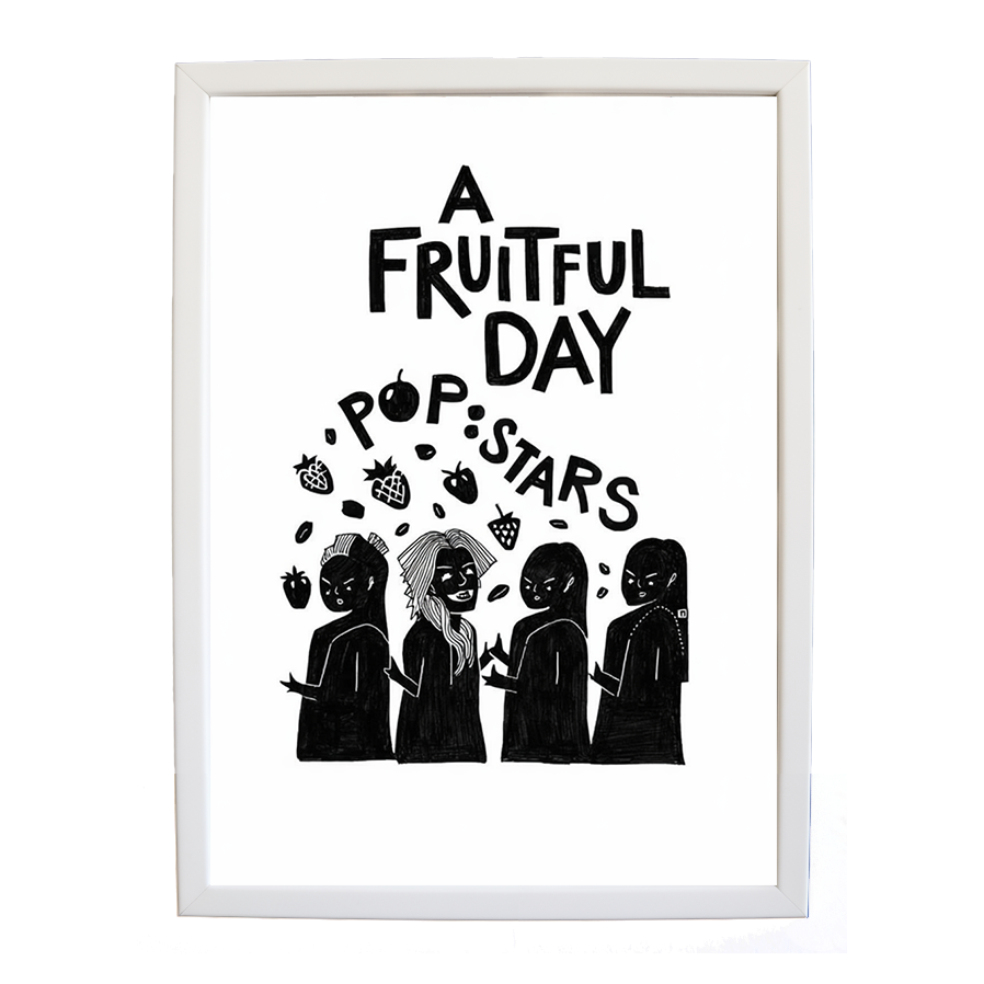 Popstars – Vintage Music Poster – wall art print – A Fruitful Day – punchy electronic pop, four piece girl band – Music Stag