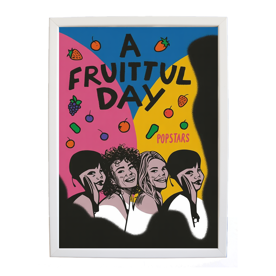 Popstars – Music Art Print – wall art print – A Fruitful Day – punchy electronic pop, four piece girl band – Music Stag